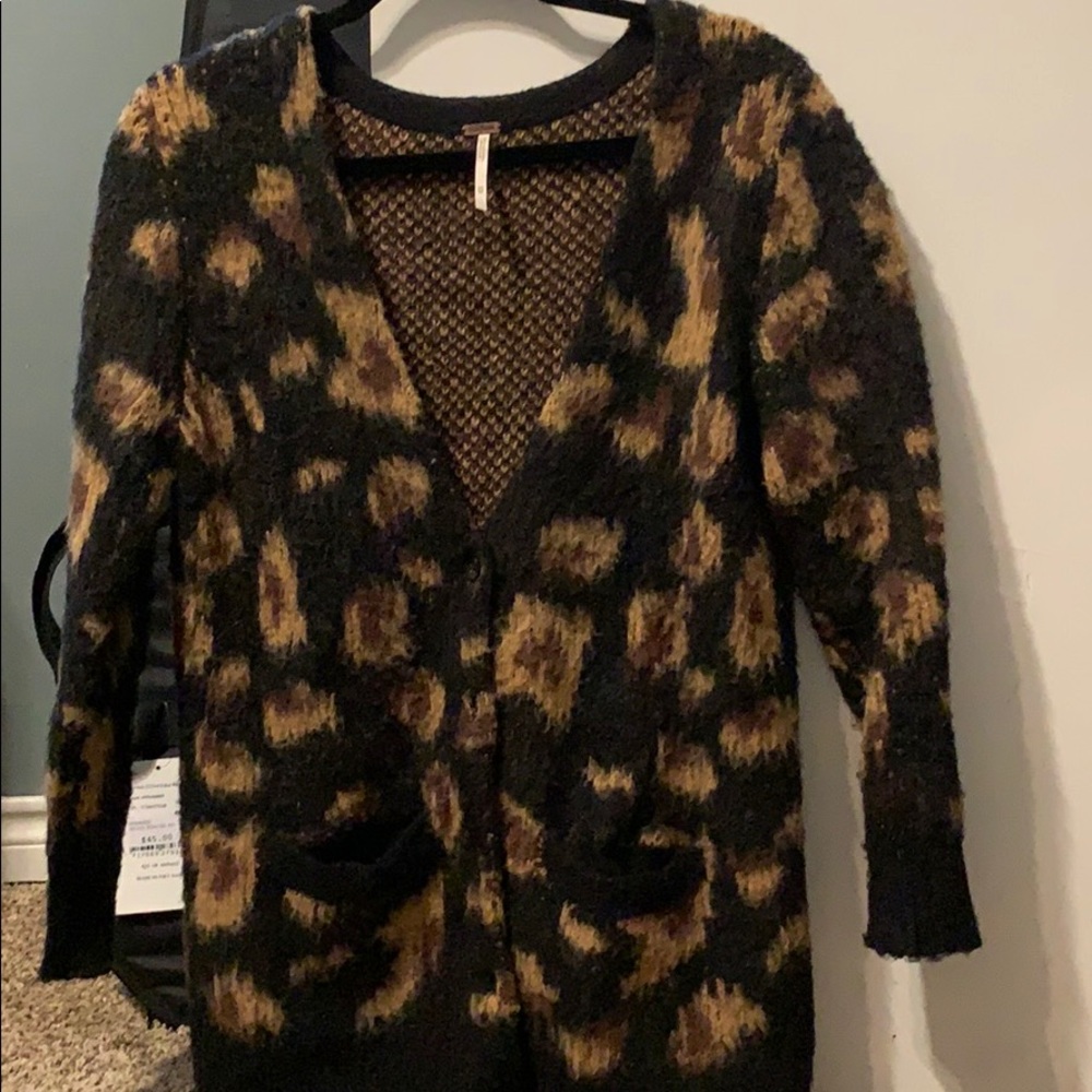 Free people Animal print sweater